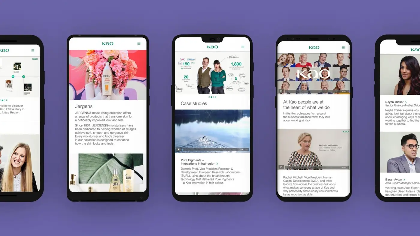 Kao EMEA website design image